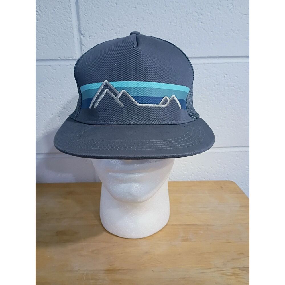 Marmot Trucker Hat Cap Gray Blue Mountain Logo Snapback One Size Outdoor Casual